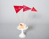 Cake Topper Flags - I love you in any language. Ti Amo, Je t'aime, Sign  - Rustic and Romantic