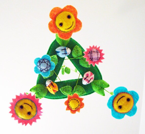 Baby Mobile - Flower Mobile - Baby Mobile for Cots, Cribs, and Bassinets - Baby Facing