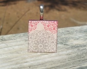 Gray and Pink Scrabble (c) Tile Pendant