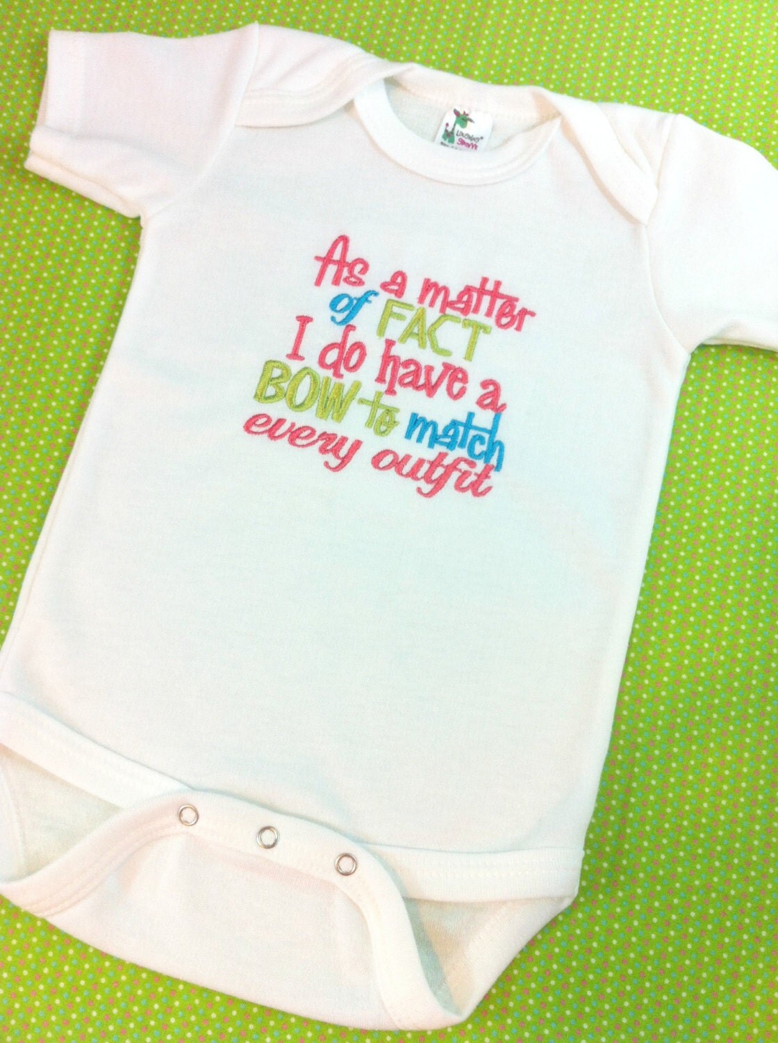 Baby Girl Bodysuit and Bow Embroidered by AllThatSassBoutique