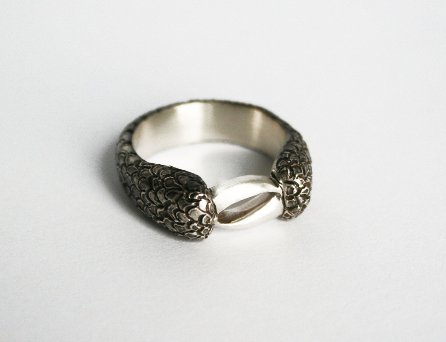 Silver Claw Ring, Sterling Silver Textured Ring,  Mini Claw Ring, Casted