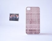 iPhone 4 Case - Pink Aztec iPhone Case over Wood Print - Aztec iPhone 4 Case - Pastel iPhone Case - Geometric iPhone Case - Wood iPhone Case