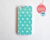 iPhone 5 Case - Mint Green Cat Print iPhone Case - Mint Green Cat iPhone 5 Case - Accessories for iPhone