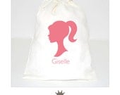 barbie inspired silhouette: favor bag personalized