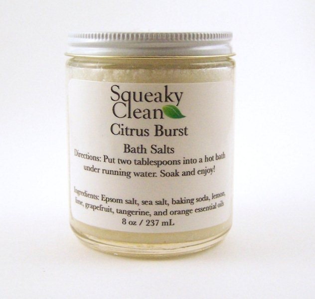 Citrus Bath Salts 8 oz made with essential oils