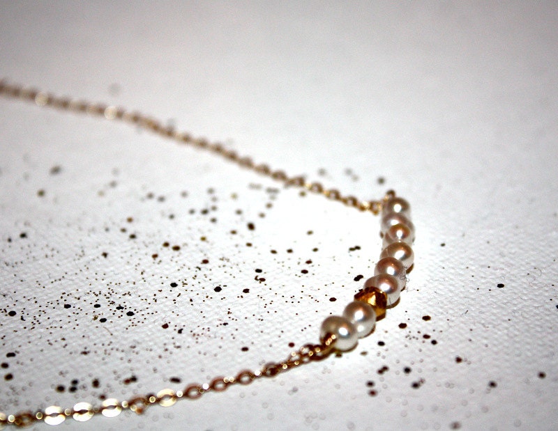 aria - pearl necklace by lilla stjarna - 14k gold - gifts under 50 - freshwater pearl necklace - brides bridesmaid gift