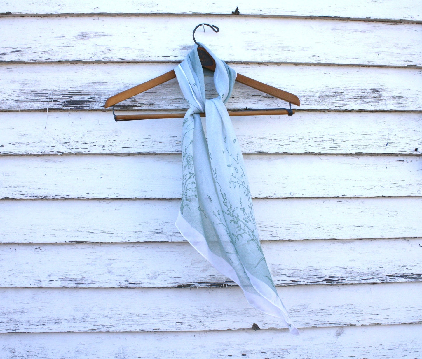 Vintage Green Jacqmar Scarf Wispy - Smockalope Vintage Green Jacqmar Scarf Wispy - Smockalope