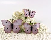 Fanciful Butterflies - Handmade Scrapbooking Embellishment - 3 Pieces