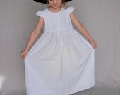 White Eyelet Maxi Pinafore Dress, Vintage Handmade