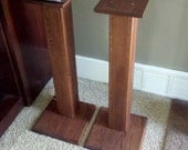 Rustic Red Oak Surround Sound Speaker Stands