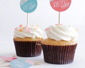 Cupcake Topper - Modern Pastel Geometric Bridal Shower Decor