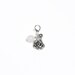 APHRODITE Silver Rose Flower Charm with Rose Quartz Gemstone Bead and Silver Bell, Accessory for Pet Collars