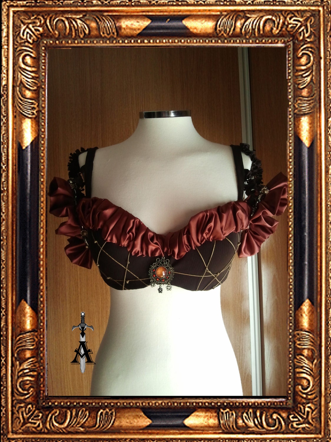 Chocolate, bra, belly dance, bellydance, steampunk, gothic, tribal, circus, gypsy, tribal fusion, burlesque, goth, cabaret. Free shipping