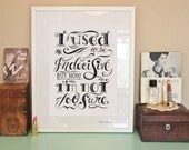 Typographic Print - Hand Lettering - INDECISIVE -  Illustration Print - Funny Quote - Black and White