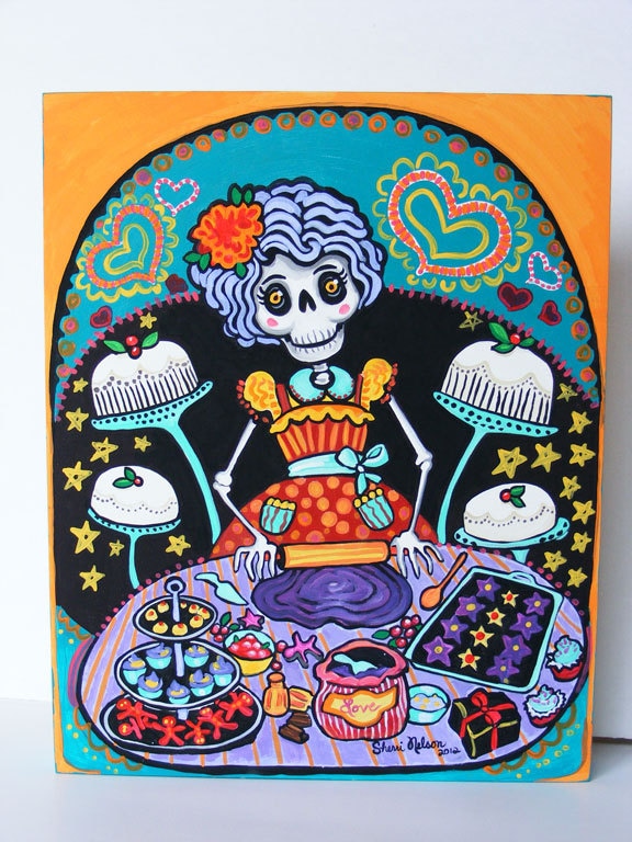 Day of the Dead Art Mexican Kitchen decor by BonesNelson on Etsy