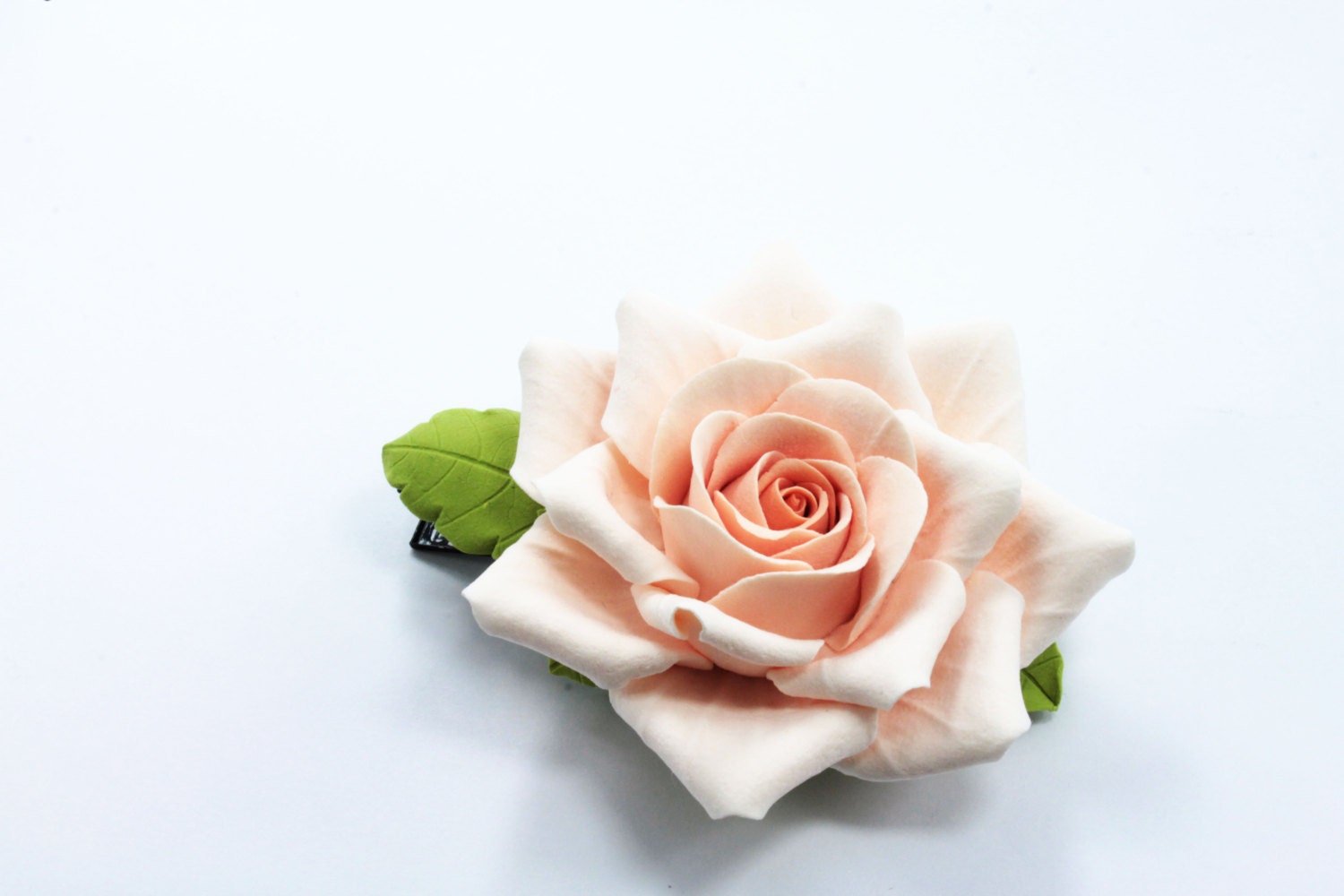 Make to order. Hair clip polymer clay flower. Roses pink and yellow. Price for one piece.