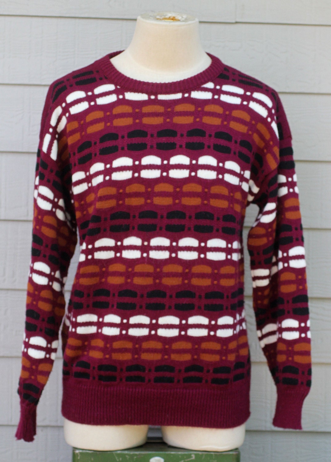 vintage ATLAS crewneck sweater bill cosby wool Medium Made in USA