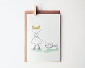 Ivy and Cookie Illustrated Greeting Card