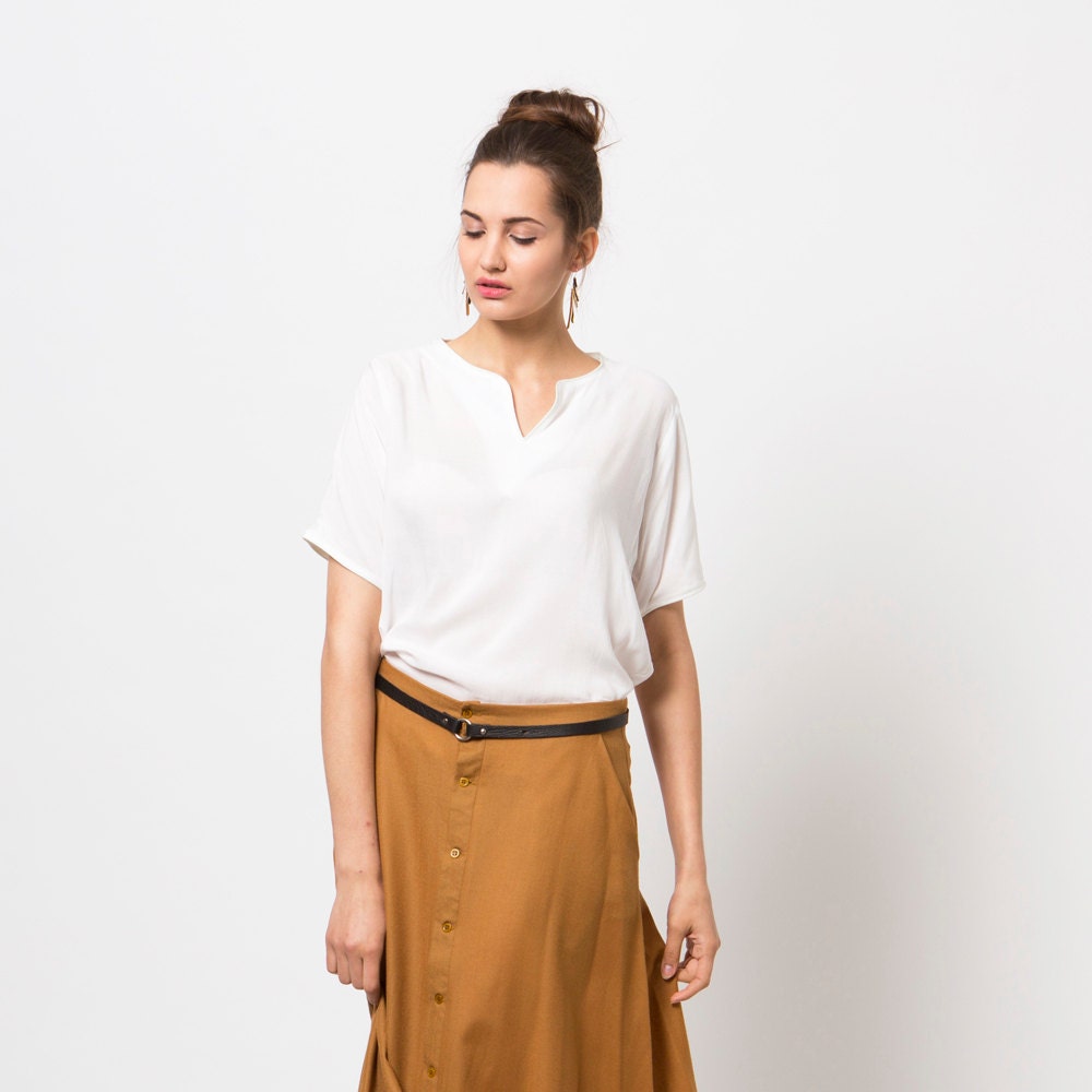 White Women Blouse, Women Shirt, Casual Blouse