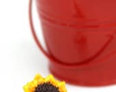 Sunflower Adjustable Ring , Handmade Polymer Clay