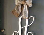Lace and Burlap Letter Wreath