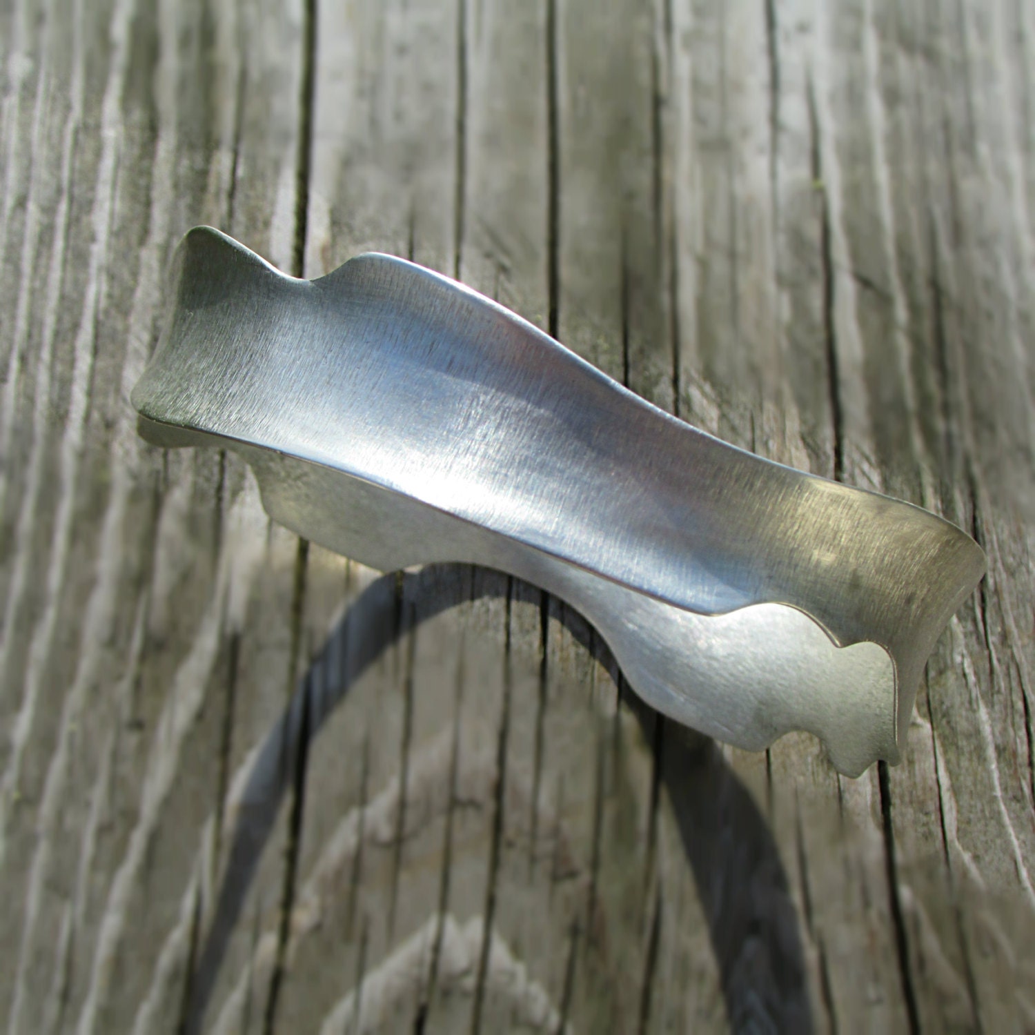 Cuff Bracelet Sterling Silver Modern Jewelry Anticlastic Satin Finish Curves Elegant