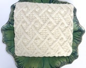 Bakewell Tart Cushion Cover Hand knitted with 100% Pure new Wool in Natural Cream