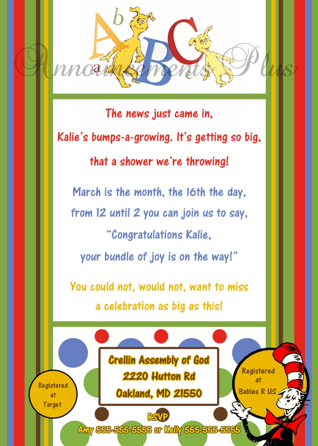 Baby Shower Invitation (Premie option available as well as Matching ...