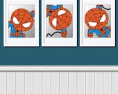 INSTANT DOWNLOAD - Cute Spiderman Wall Art Printable 5x7 Poster- Digital Wall Art - Printable Art - Nursery Art - Kids Art - Superhero