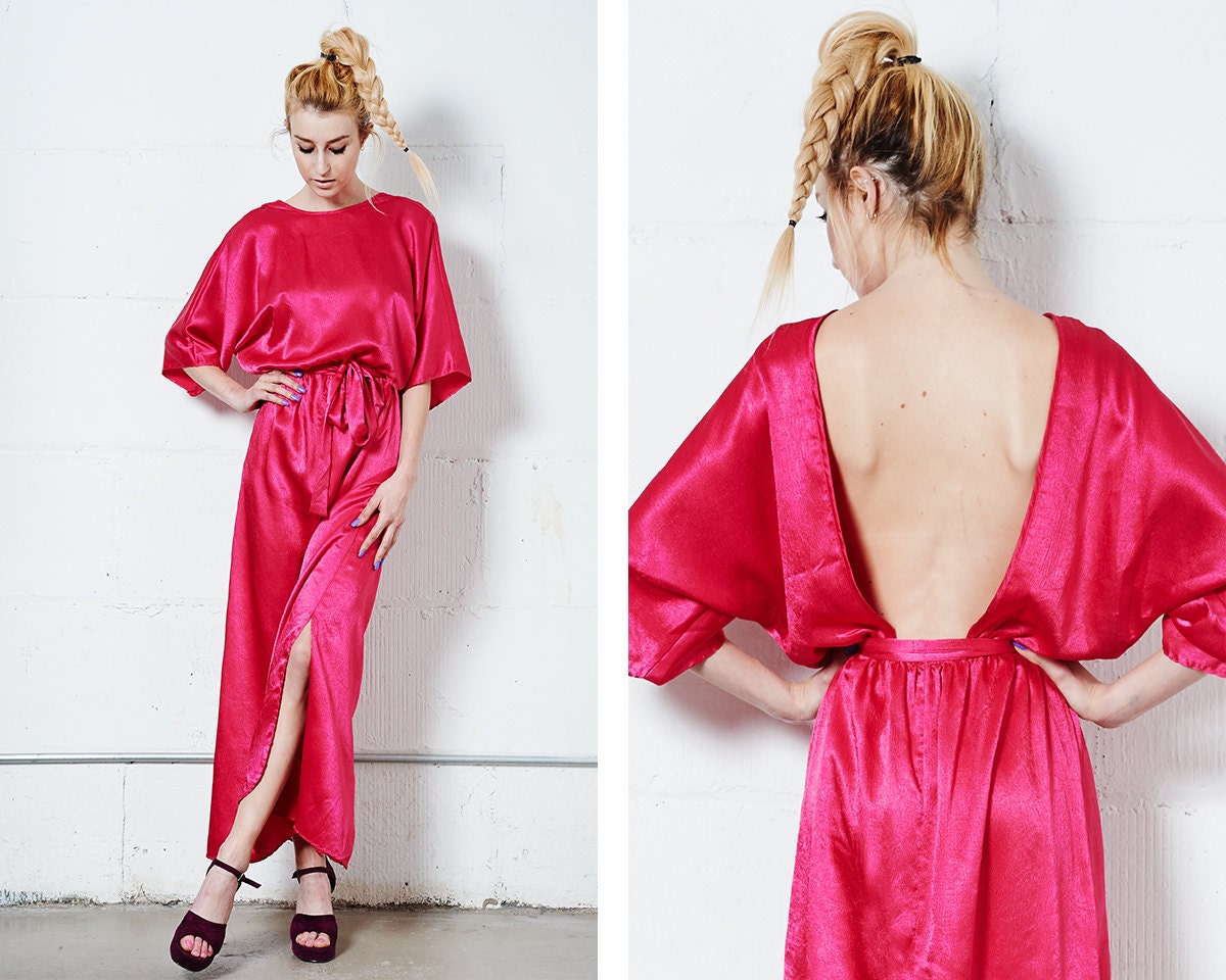 x / / Pink Backless Dress S / / x