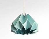 Pumpkin/Origami Paper Lamp Shade-Turquoise