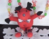 Unique Fleece Plush Christmas Holiday Soft Reindeer Stuffed Animal Toy 14 in