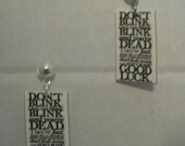 Doctor Who Weeping Angel Don't Blink Half Ball Post or Clip Earrings