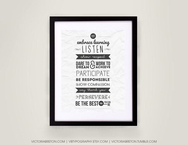 Secrets to Success - 11x17 typography print - teacher gift - homeschool classroom poster - inspirational quote - childs room decor
