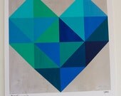 Tranquil Heart - Large Abstract Art Print Limited Edition made from my original painting, 28cm (11 inches) square