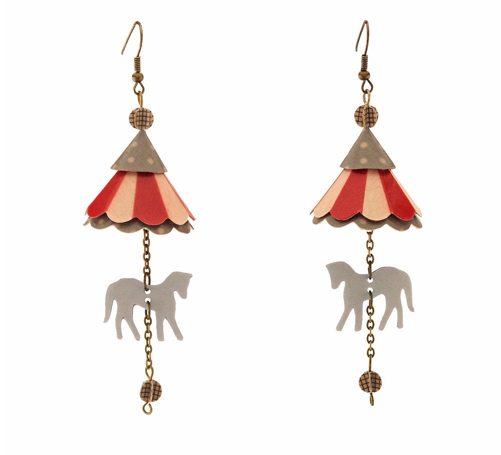 Merry Go Round Horse Earrings