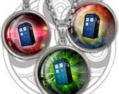Tardis Dr Who Time Machine images for Jewelry Making, Bottle caps Printable Digital Collage Sheet