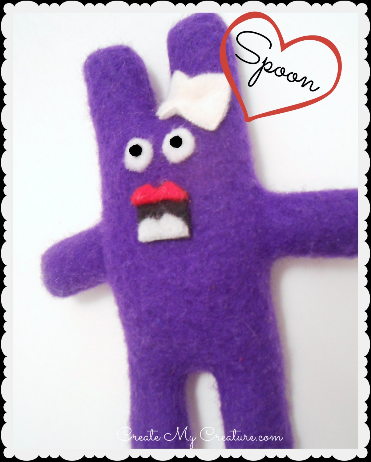 Girl Pocket Monster Plush- Spoon a Mini Girl Monster- Children's Stuffed Animal