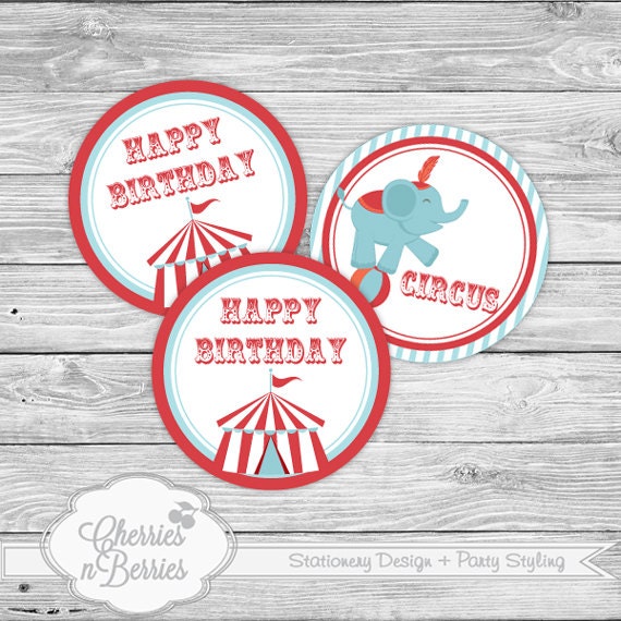Circus Printable 4inch Circles Il_570xn