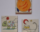 Cat, turtle & fish