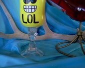 Hand Painted Glasses, Mason Jar Wine Glass, Fun, Funky, Redneck style, Social Media Glassware