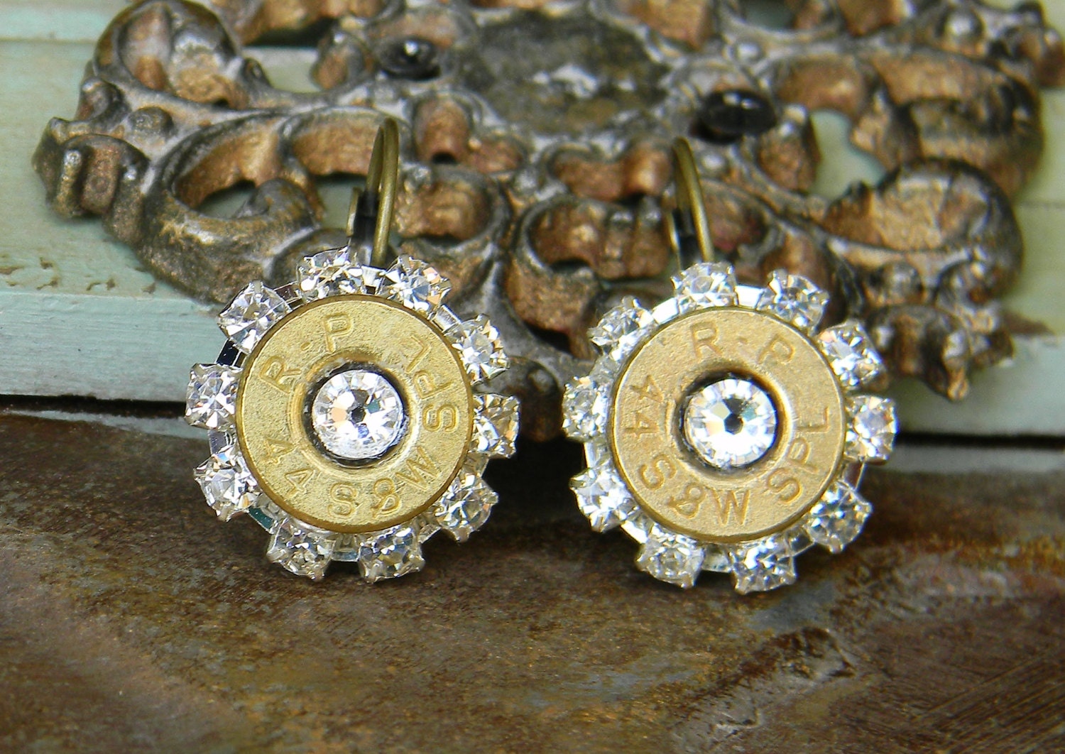 Bullet Earrings, Bullet Jewelry, Birthstone Earrings, Birthstone Jewelry, Outlaw Glam