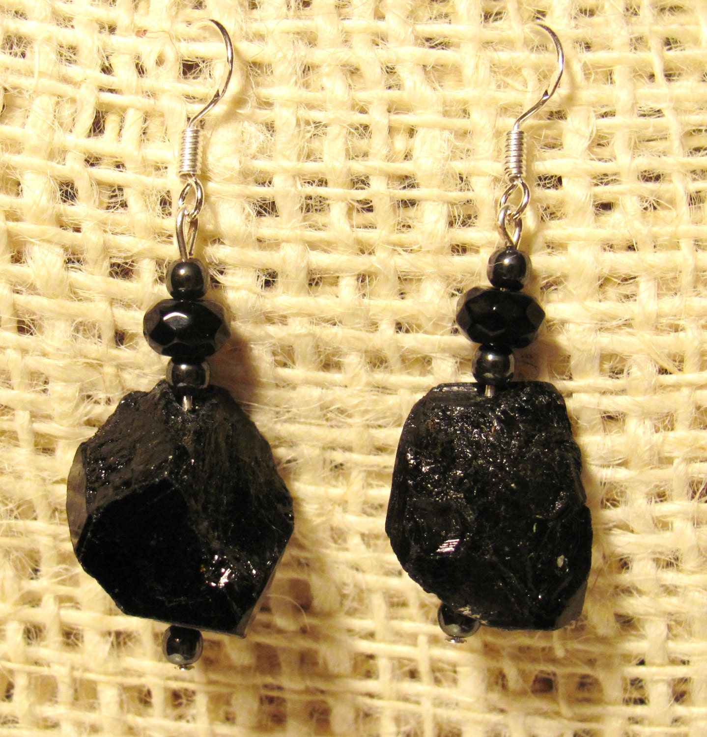 Anti-Negativity Earrings - Black Tourmaline / Jet