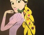 Rapunzel, Tangled, Mandy Moore, Disney, 18x24 Portrait, Acrylic Painting, Frame