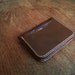 SALE- Slim Leather Card Wallet - Hand-stitched Horween Chromexcel Bifold, brown -SALE-
