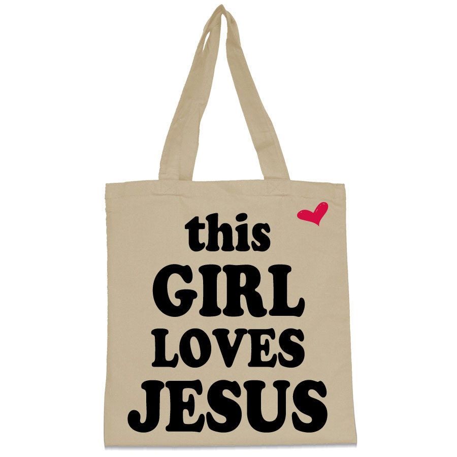 This Girl Loves Jesus Hipster Canvas Tote Bag