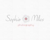 Logo - Premade & Custom logo - Simply Beauty logo, blue flower, custom colors and font, modern and clean graphic design, logo template