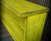 Rustic Yellow 42" Shoe Rack Bench - 3 Shelves
