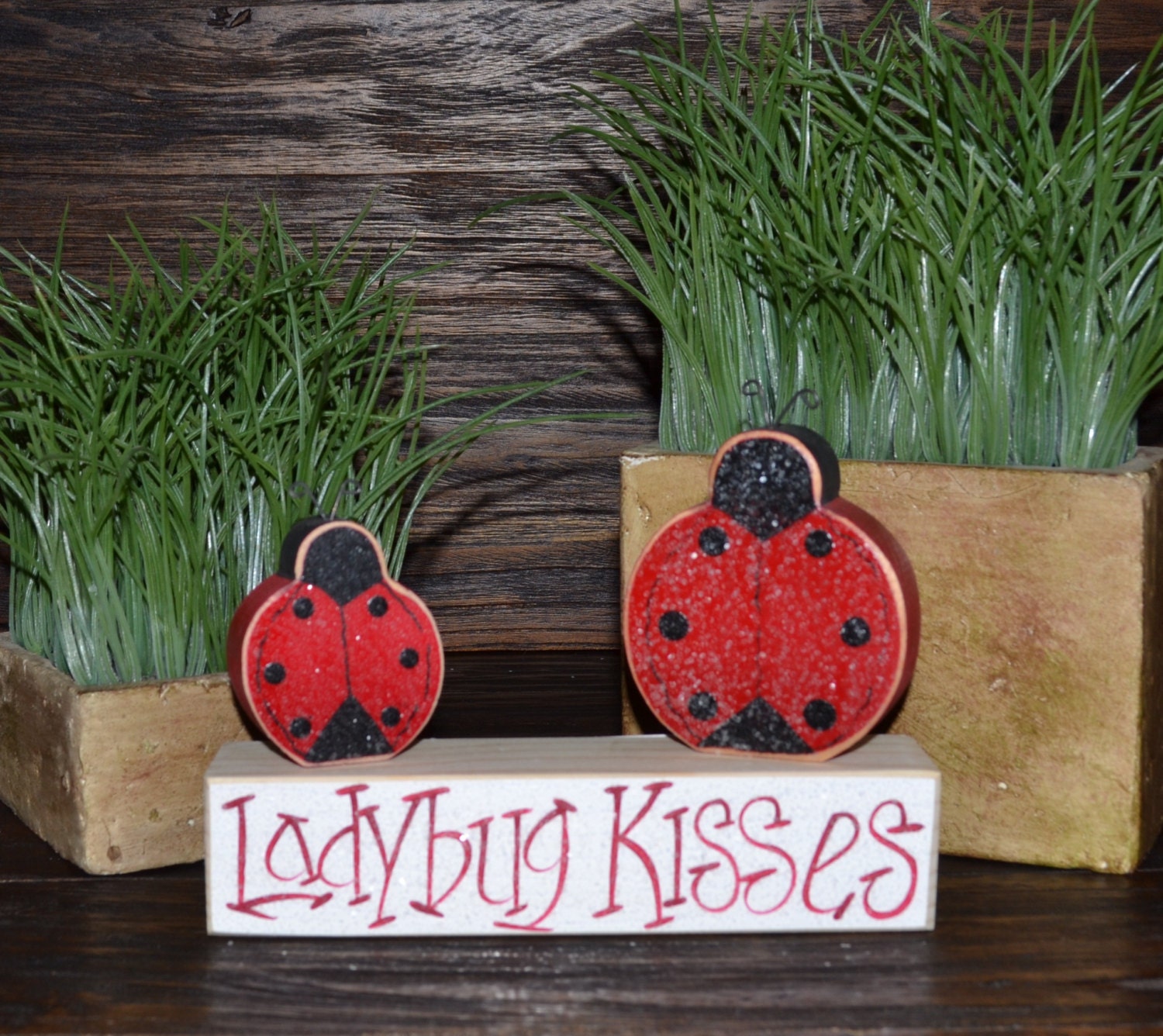 Ladybug Accent Pieces Personalized Wood Blocks by BlocksOfLove1