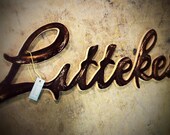 Handmade Cursive Wooden Walling Hanging Home Decor Rustic Cottage Chic Custom Sign 10x36 inches Brown and Tan colored distressed paint